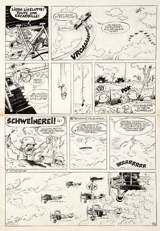 Raymond Macherot, Kurt von Bütagas - planche 2 - récit inédit non finalisé - Planche originale