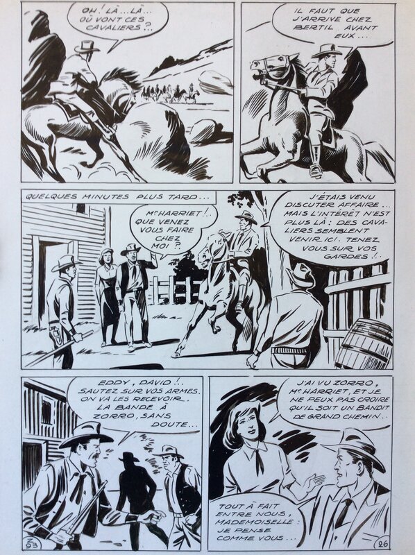 André Oulié, Les aventures de Zorro - Justice de l'ouest - Planche originale