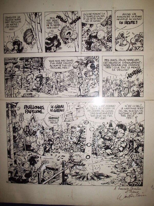 Marc Wasterlain, Le Docteur Poche n° 2, « L'Ile des Hommes Papillons », planche 41, 1978. - Comic Strip