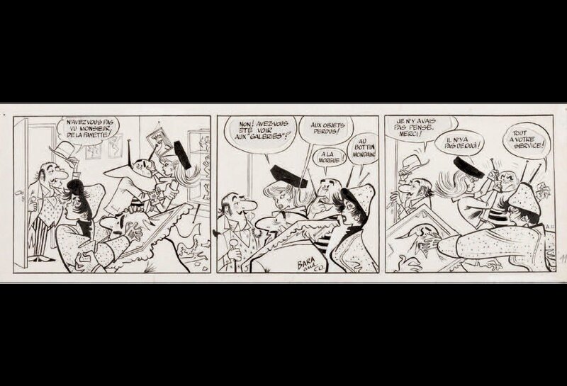 Jijé, Bara, Lulu de Paris, strip 12, circa 1960. - Planche originale