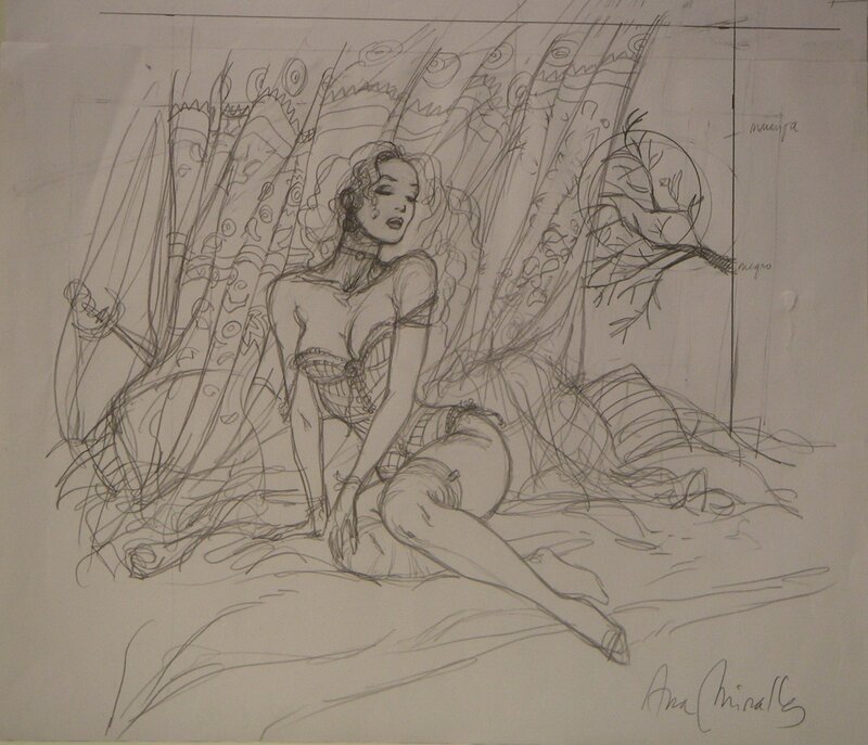Ana Mirallès, Miralles - Crayonné Djinn - Illustration originale