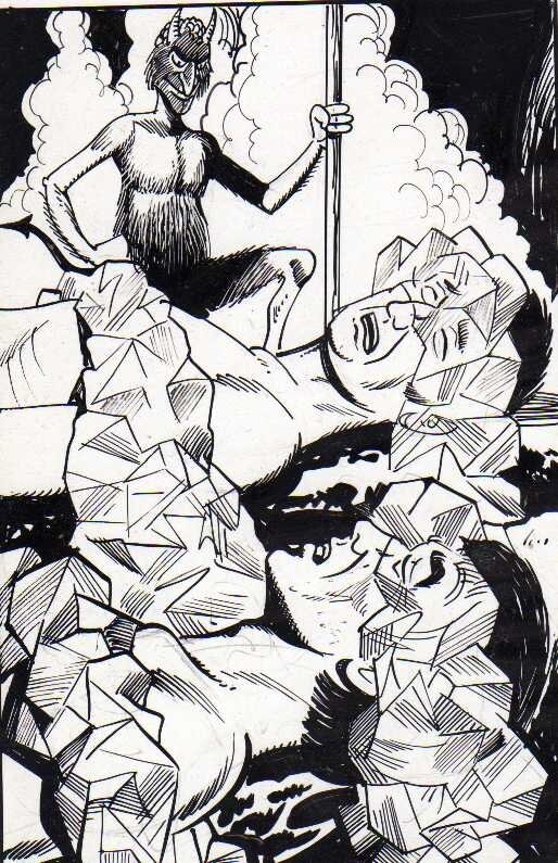 Raoul Giordan, L'enfer de Dante - lllustration publiée dans Spectral no 1 en janvier 1978 - Original Illustration