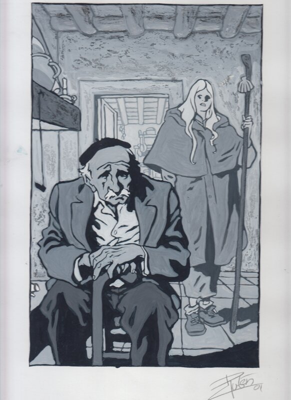 Le grand-père by Rubén Pellejero - Original Illustration