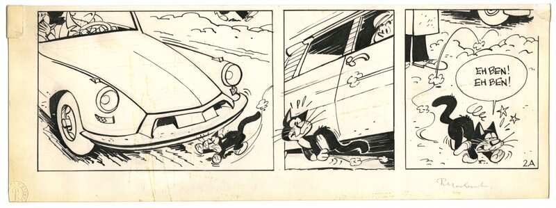 Raymond Macherot, Sibylline n° 1, « Sibylline et la Betterave », strip inédit de la planche 3, 1965. - Planche originale