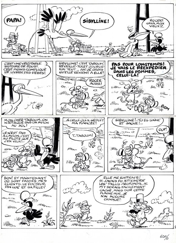 Snoesje - Sibylline par Raymond Macherot - Planche originale