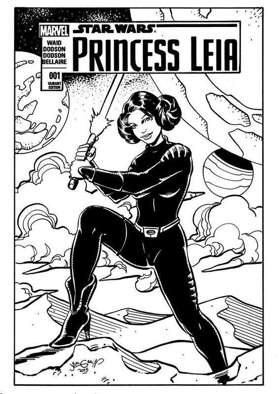Princess leia star wars par chris malgrain - Illustration originale