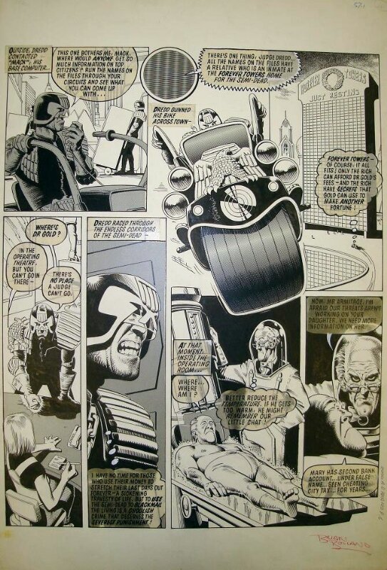 Judge Dredd - The Forever Crimes by Brian Bolland - 2000AD Prog 120 - Planche originale