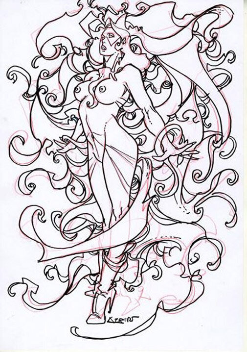 Medusa by Alfonso Azpiri - Illustration originale