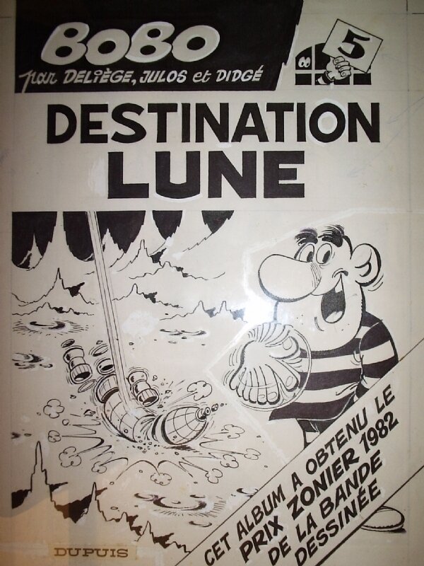 Paul Deliège, Julos, Didgé, Bobo n° 5, « Destination Lune », 1982. - Original Cover