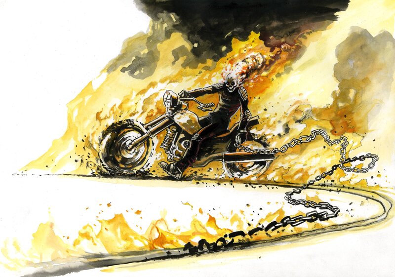 Ghost Rider by Lionel Marty - Original Illustration