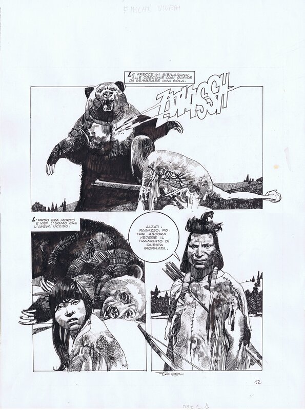 Finche Vivrai page 12 by Sergio Toppi - Original Illustration