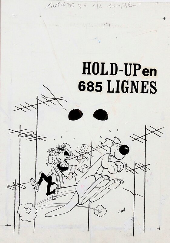 Géri, Pif le Kangourou - Couverture journal Tintin - Original Cover