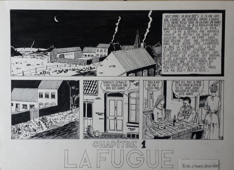 La fugue par Bruno Wesel - Planche originale