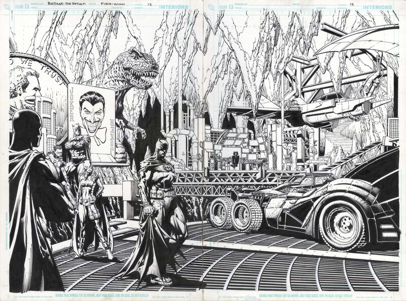 David Finch, Ryan Winn, Grant Morrison, Batman - The Return, Issue 1, page 12 & &3 Double page Splash - Comic Strip