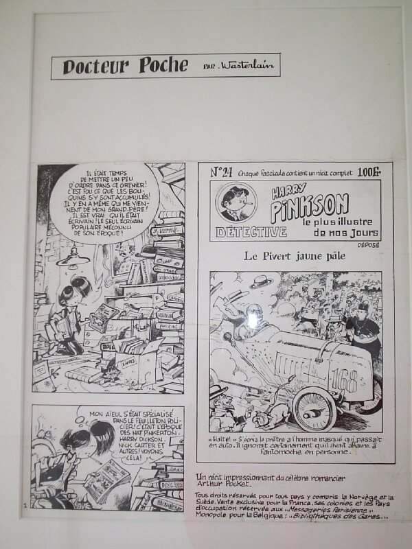 Marc Wasterlain, Le Docteur Poche, « Le Pivert Jaune pâle », planche 1, 1977. - Comic Strip