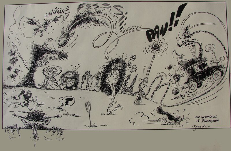 Joalbanese, Hommage signatures de franquin - Illustration originale