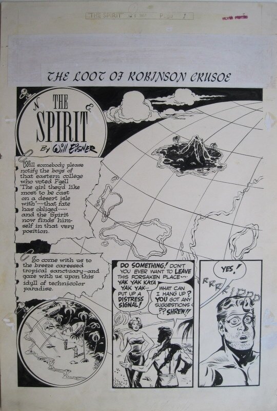 Will Eisner, The Spirit - The loot of Robinson Crusoe - Planche originale