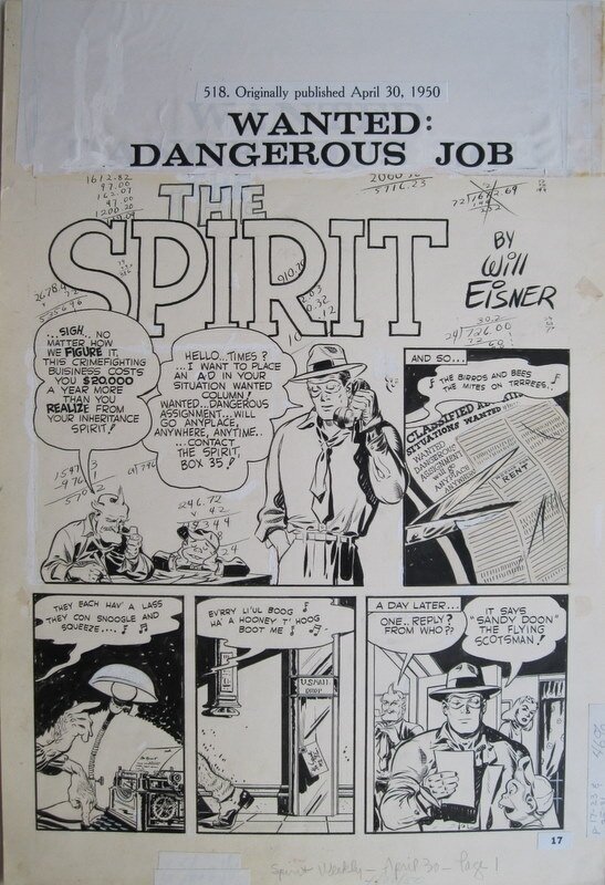 Will Eisner, The Spirit - Wanted : dangerous job - Planche originale