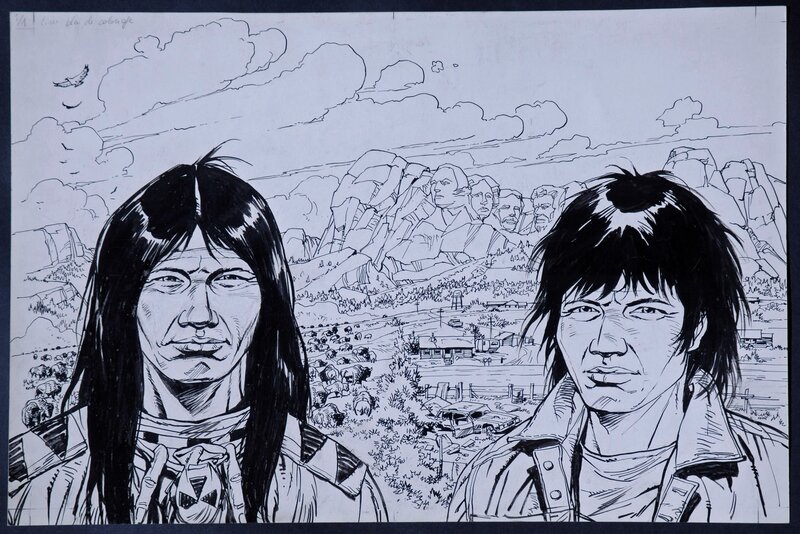 Derib, Red Road – page de garde. - Original Illustration