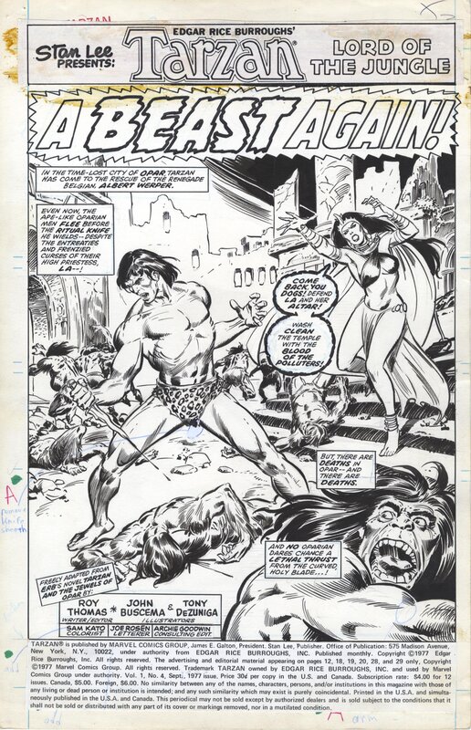 John Buscema, Tony DeZuniga, Roy Thomas, Tarzan, Lord of the Jungle : 