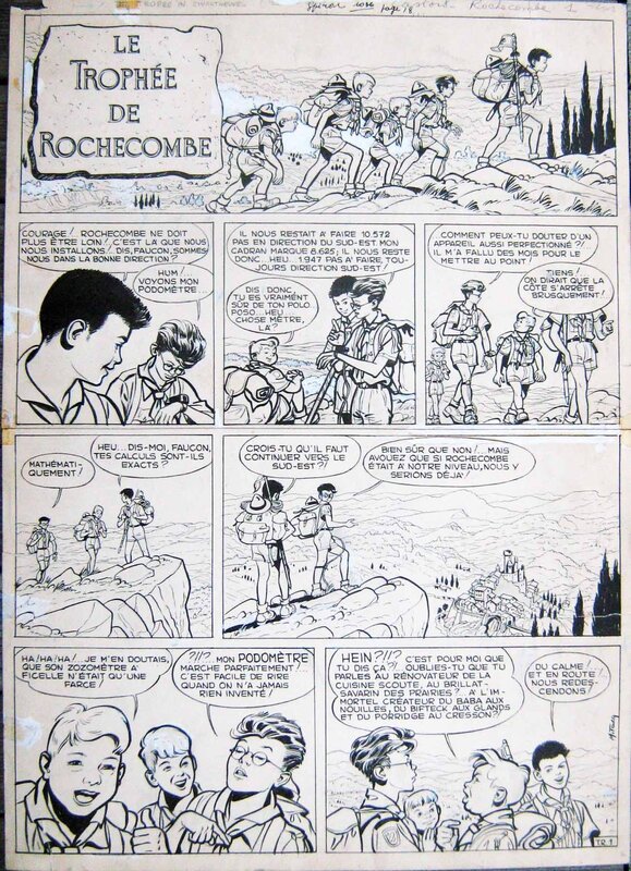 MiTacq, Planche 1 - Trophée de Rochecombe - Patrouille des Castors - Planche originale