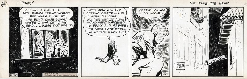 Milton Caniff, Terry et les Pirates - Daily strip du 13/02/1941 - Comic Strip