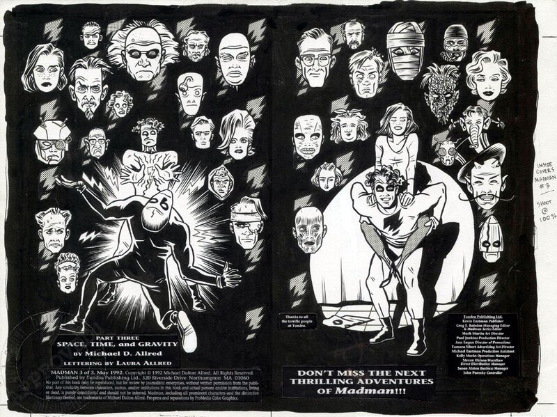 Allred: Madman 3, inside cover art - Couverture originale