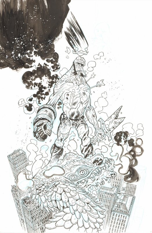 Harren: Hellboy pin-up - Illustration originale