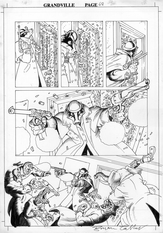 Grandville page 68 par Bryan Talbot - Planche originale