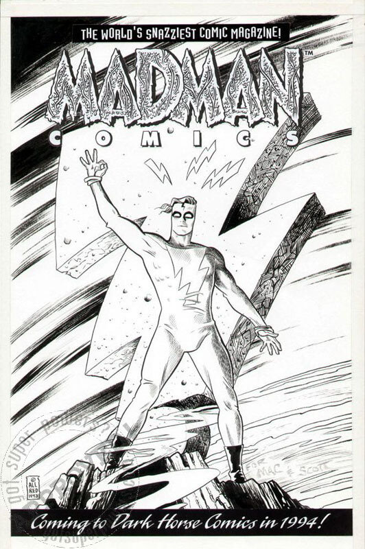 Allred: Madman Comics advert art - Illustration originale