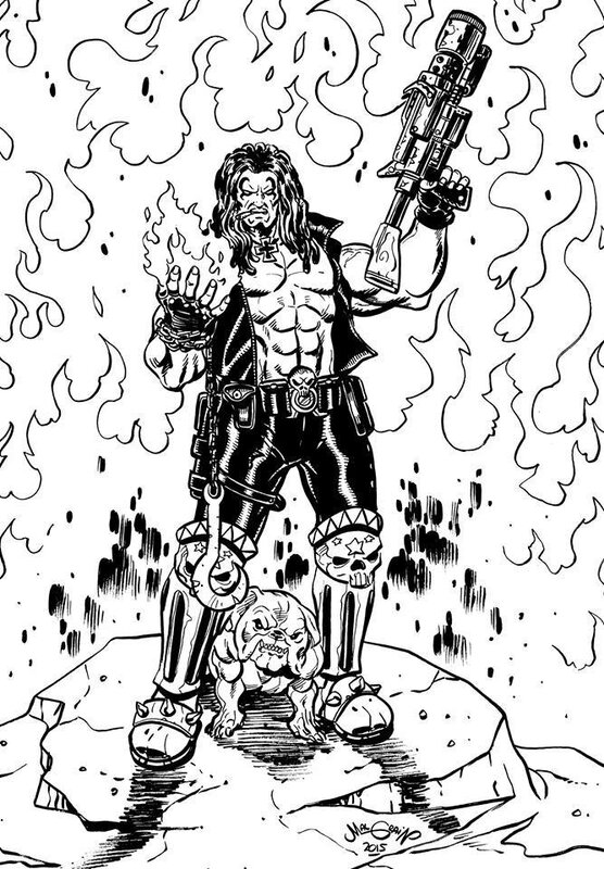 Lobo d'apres la statue sideshow par chris malgrain - Original Illustration