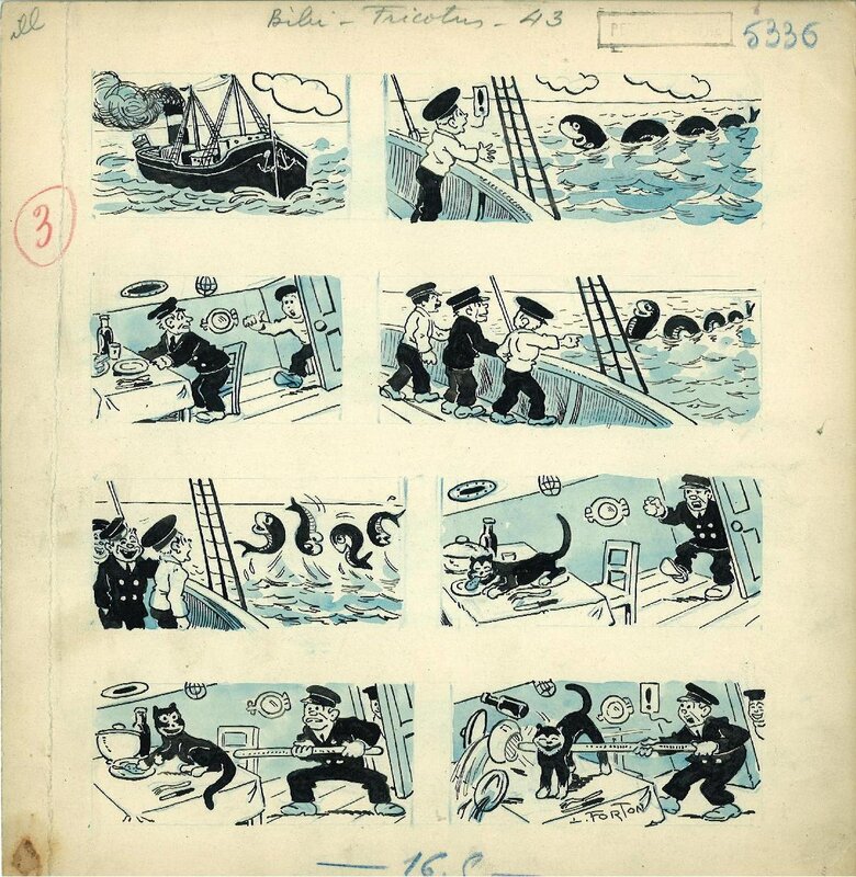 Louis Forton, Bibi Fricotin 1930 - planche43 de fait le tour du Monde - prépublié Petit Illustré - Comic Strip