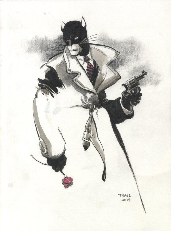 Tim Sale, hommage à Blacksad - Illustration originale