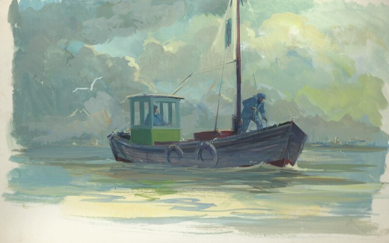 Marins pêcheurs par Jean Sidobre - Illustration originale