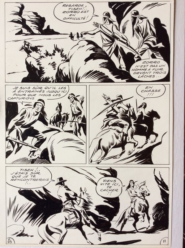 André Oulié, Moreau de Tours, Les aventures de Zorro - Justice de l'ouest - Planche originale