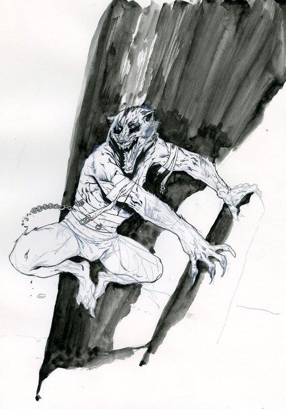 Werewolf by Lionel Marty - Original Illustration