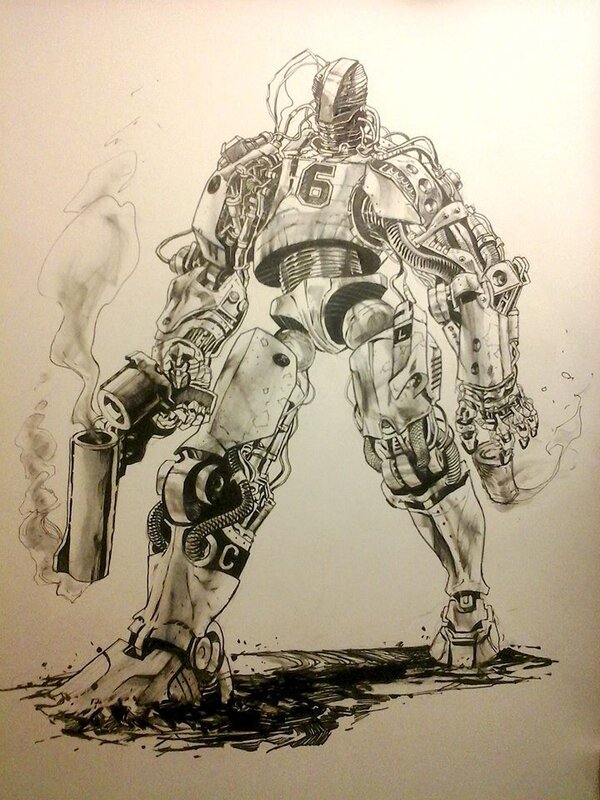 Robot B by Lionel Marty - Original Illustration