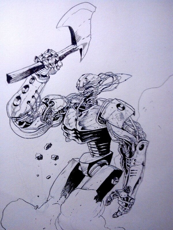 Robot C by Lionel Marty - Original Illustration