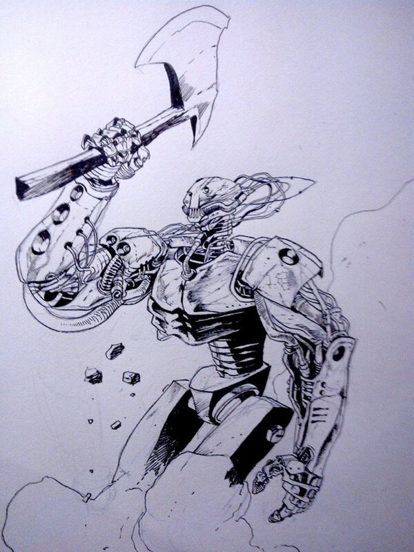 Robot C by Lionel Marty - Original Illustration