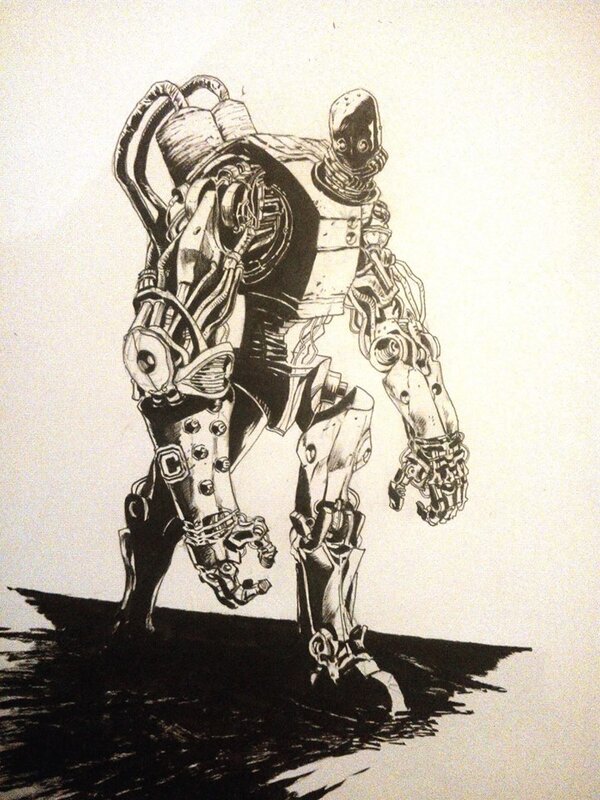 Robot D by Lionel Marty - Original Illustration