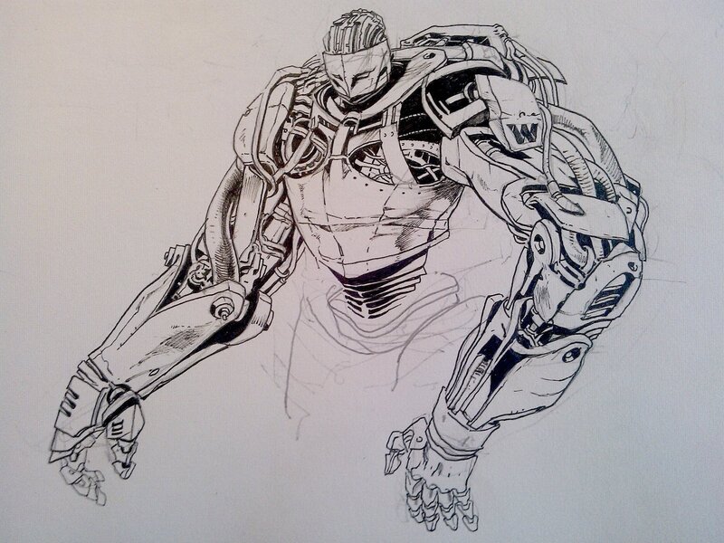 Robot E by Lionel Marty - Original Illustration