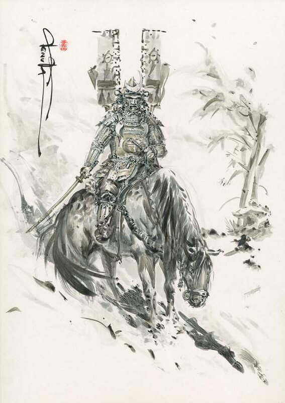 Samurai Knight by Saverio Tenuta - Original Illustration