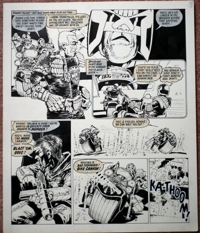 Judge Dredd - Judge Minty: The Long Walk by Mike McMahon - 2000AD Prog 147 - Planche originale