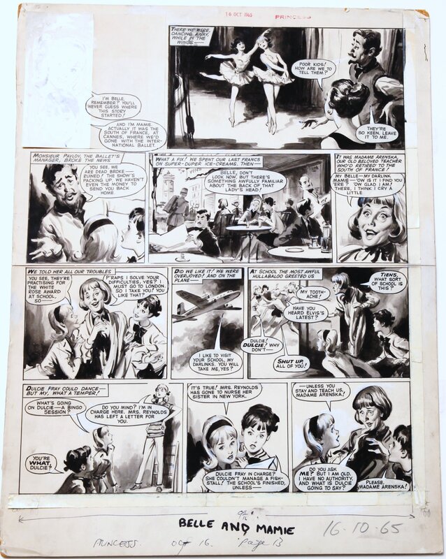 Leslie Otway, Belle & Mamie  - revue Princess du  10 octobre 1965 - Comic Strip