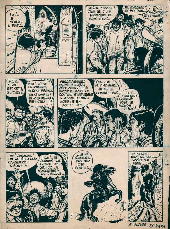 Jijé, Jerry Spring n° 1 « Golden Creek », planche 11, 1954. - Planche originale