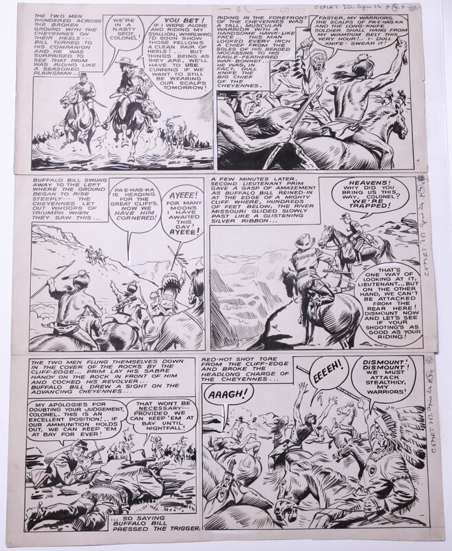 Geoff Campion, Buffalo Bill et la revue COMET 301 - 24 avril 1954 - Planche originale