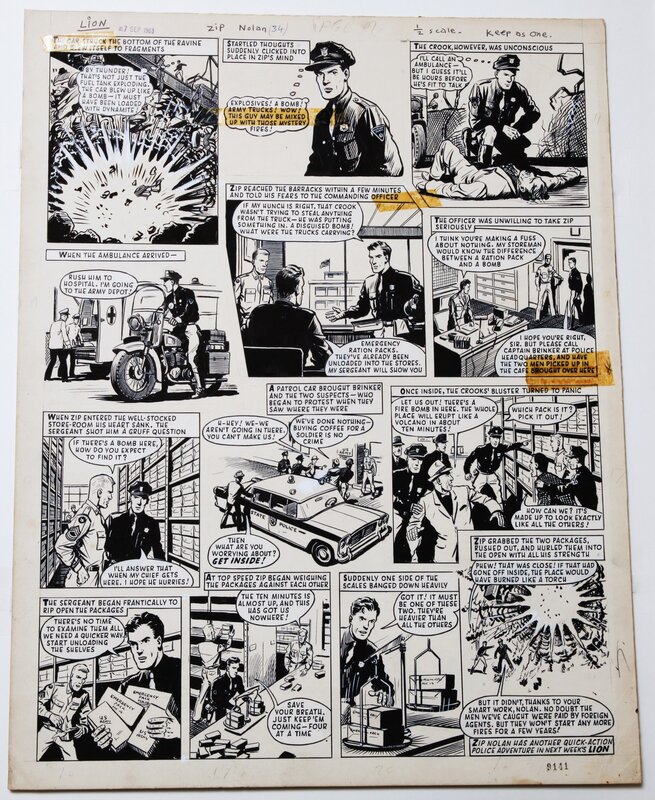 Ted Kearon, Zip Nolan 7 septembre 1963 Revue LION - Planche originale