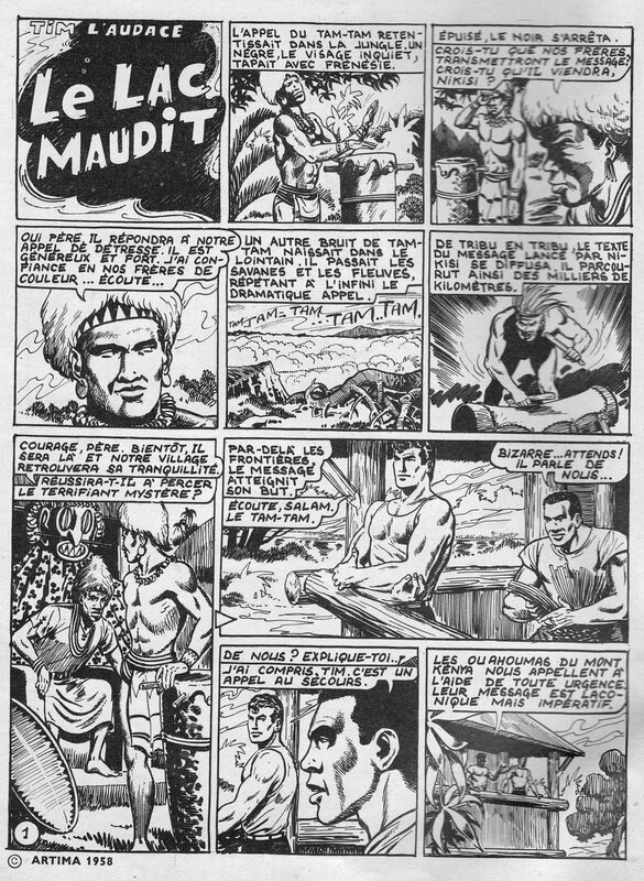 Bob Leguay, Tim l'audace - Le lac maudit - Planche originale