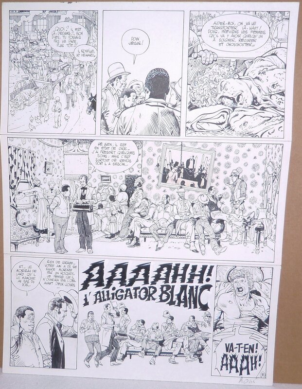 Christian Rossi, Jean Giraud, L'alligator Blanc planche 39 -  En famille !! - Comic Strip