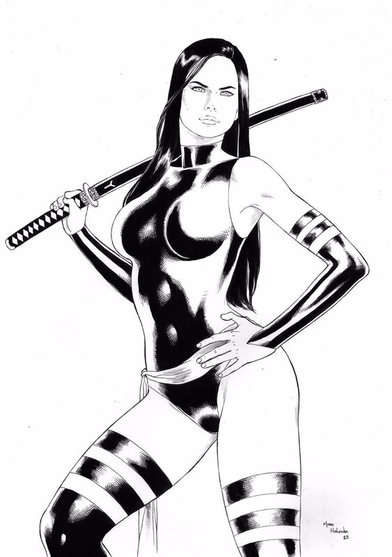 Psylocke par Marc Holanda - Illustration originale